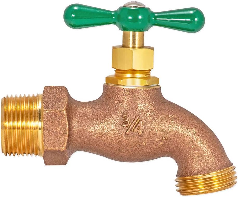 Eastman, Heavy-Pattern Hose Bibb, 3/4 Inch MIP Connection x 3/4 Inch MHT Connection, Brass Plumbing Fitting, 48629