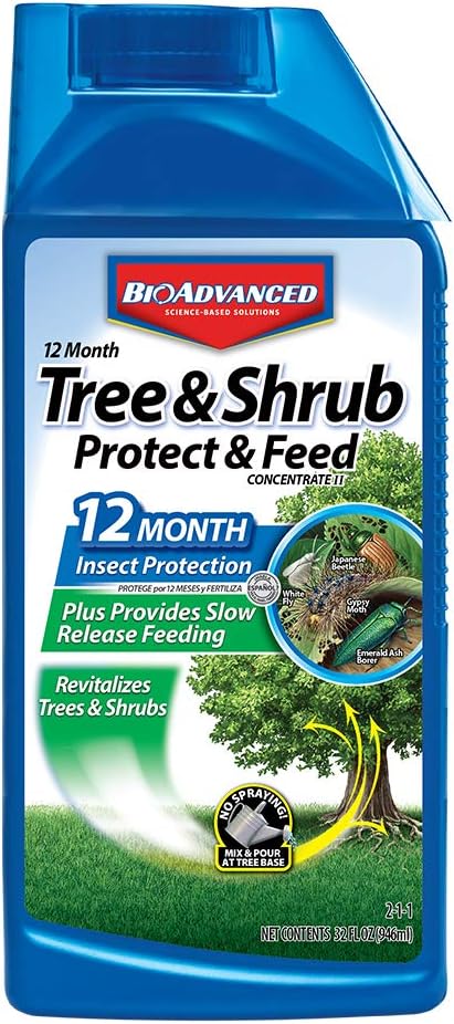 BioAdvanced, 12 Month Tree and Shrub Protect and Feed II, Concentrate, 32 Oz, Outdoor Insect Killer