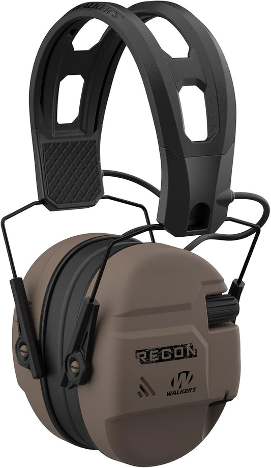 Walker's, Recon Digital Muffs - Durable IPX4 Resistant Shooting Hearing Protection Electronic Muffs, 2 AAA Batteries Included