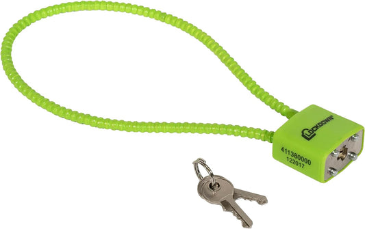 Lockdown, 15 Inch Cable Gun Lock with Non-Marring, California DOJ Approved Design and Keyed Padlock for Secured Storage of Rifles, Pistols or Shotguns, Green