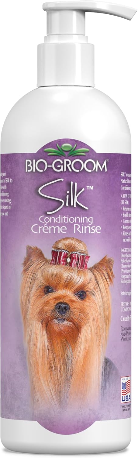 Bio-Groom, Silk Creme Rinse Dog Conditioner - Conditioner for Dogs, Puppy Conditioner, Dog Conditioner Detangler, Dog Hair Conditioner - 32 Fl Oz 1-Pack