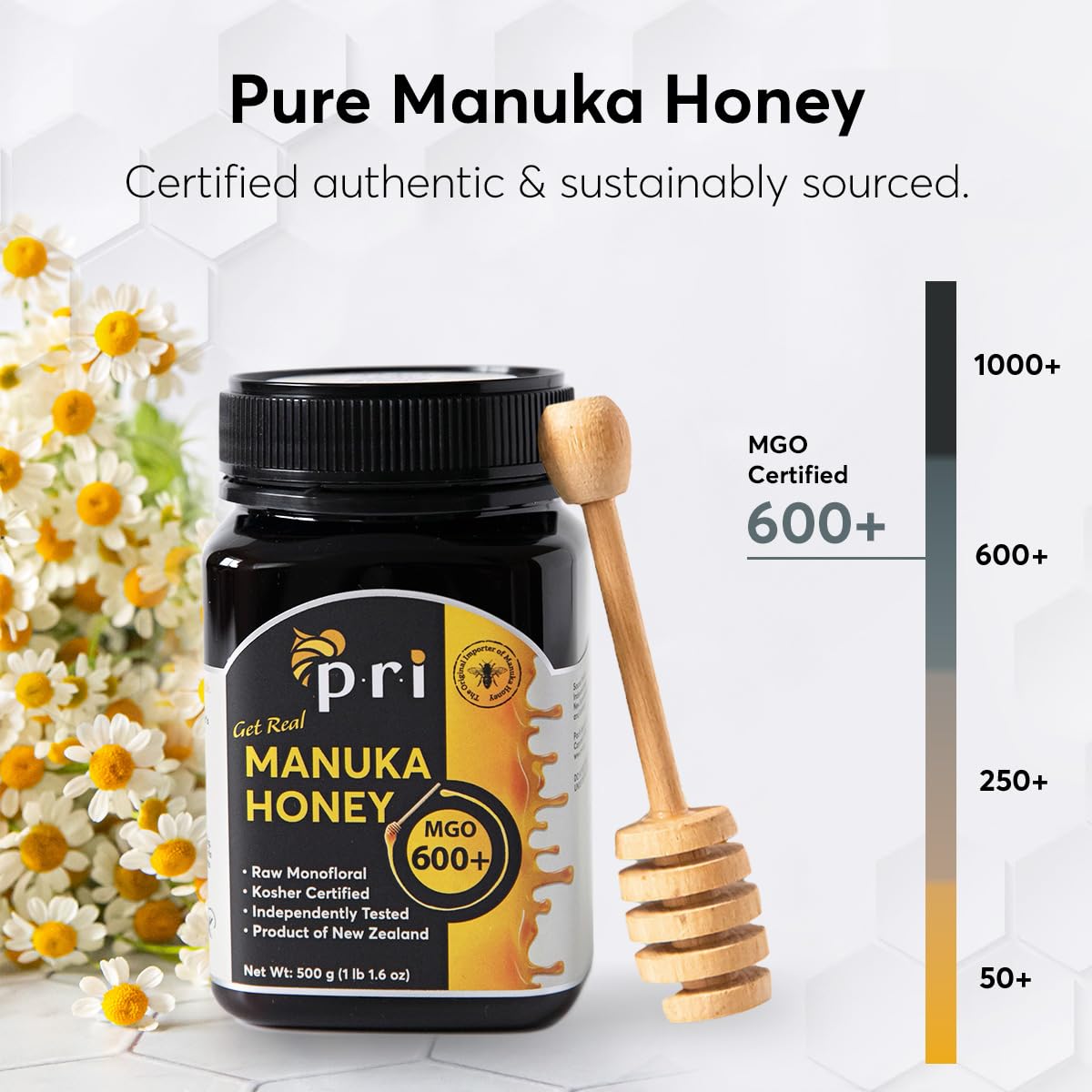 P.R.I, Manuka Honey MGO 600+, High-Potency (500g/1.1lb)