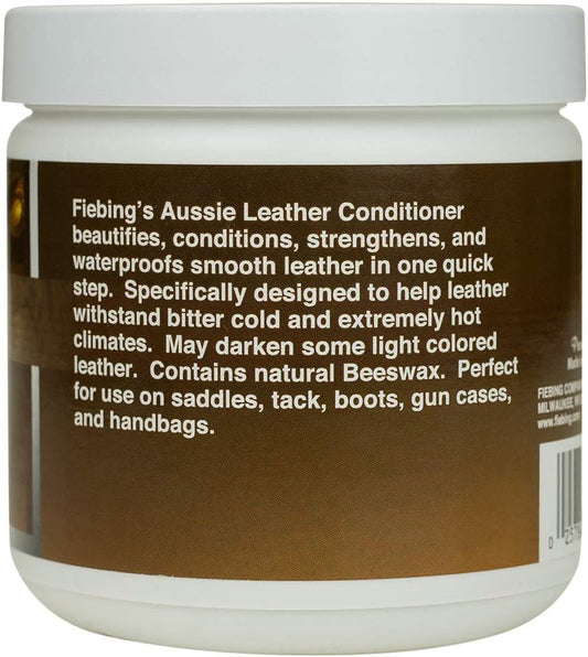 Fiebing's, Aussie Leather Conditioner (14 oz) - Contains Beeswax to Withstand Hot Conditions - Preserve, Moisturize, Strengthen, Waterproof All Leathercraft, Car, Couch, Furniture, Purses, Boot, Shoe