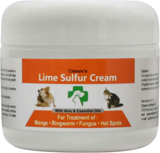 Classic's, Lime Sulfur Pet Skin Cream (2 oz) - Pet Care and Veterinary Treatment for Itchy and Dry Skin - Safe Solution for Dog, Cat, Puppy, Kitten, Horse