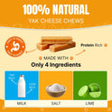 Tibetan Yak Cheese Dog Chew, Sticks (2 Medium Chews) - Natural, Handmade, Long-Lasting, Easy to Digest, Ideal for Medium Dogs and Aggressive Chewers, Rawhide, Grain and Gluten Free, Keeps Dogs Busy