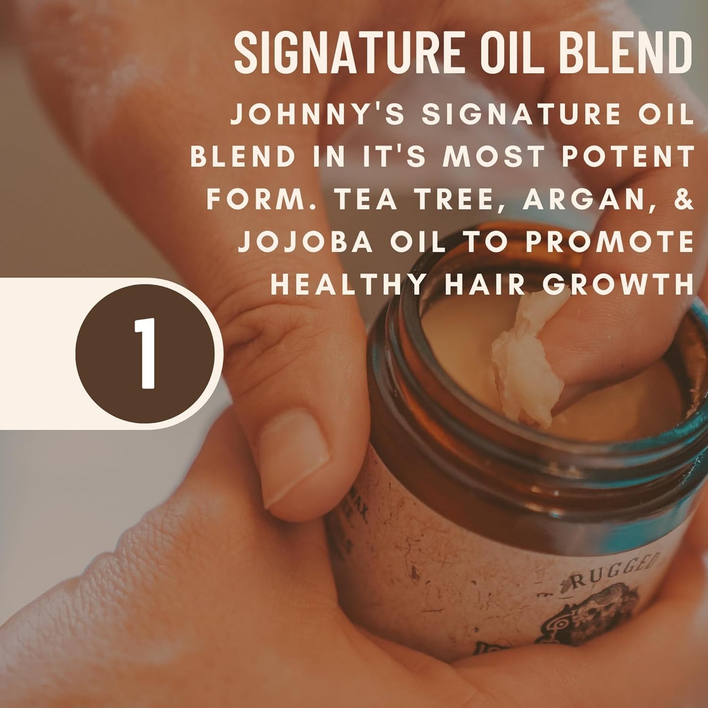 Johnny Slicks, Oil Based Pomade | Organic Hair Styling for Men, Low to Medium Hold | Promotes Healthy Hair Growth & Helps Hydrate Dry Skin, (Rugged, 4 Ounce) Veteran Owned, USA Made.