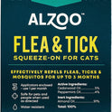 ALZOO, Natural Flea & Tick Squeeze-On for Cats, Helps Repel Fleas, Ticks & Mosquitos, Up to 3-Months Protection, Plant-Based Active Ingredients, Water-Resistant, 3 EZ-On Applicators Per Pack