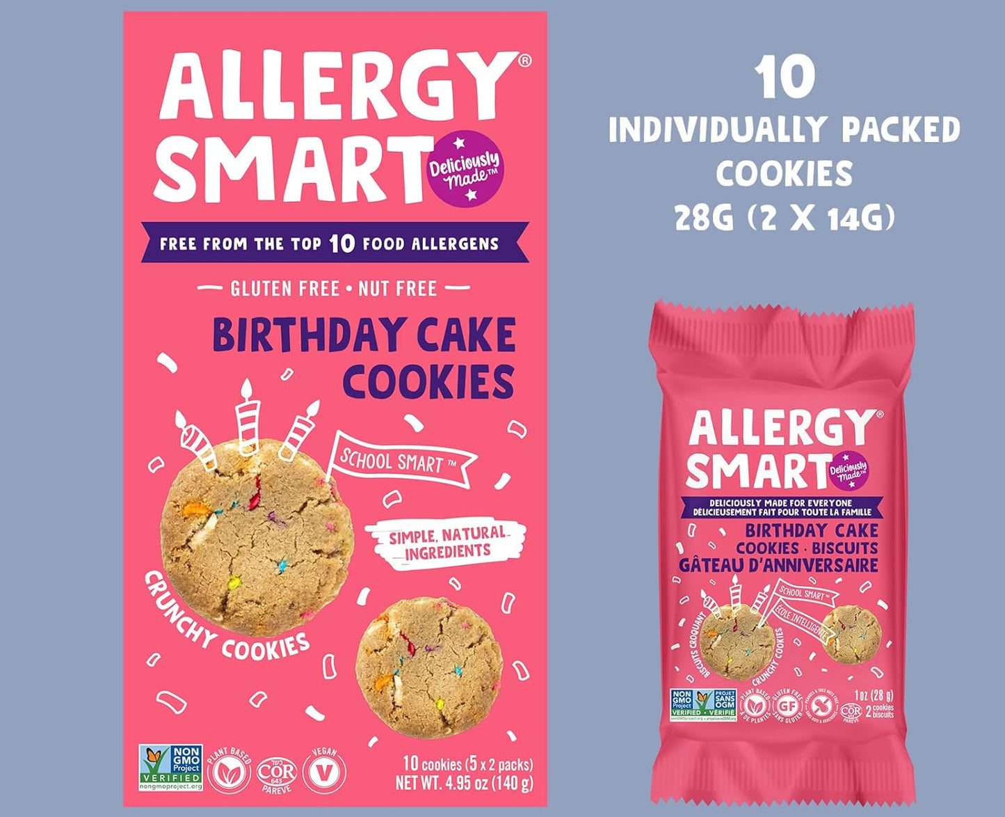 Allergy Smart, Birthday Cake Cookies, 140 GR