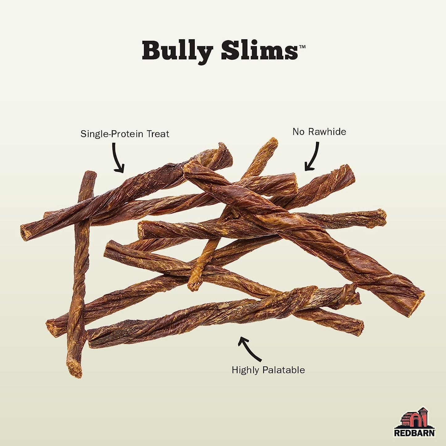 Redbarn, Bully Slims Esophagus Dog Treats – Single Protein Made with 100% Natural Beef Esophagus, Slow-Roasted for Maximum Flavor – No Rawhide, Highly Digestible Chew, Gluten-Free - 9.4 oz (Pack of 2)