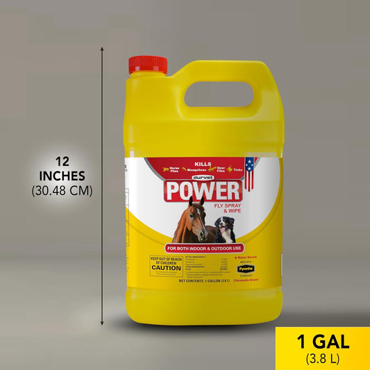 Durvet, Fly 003-1021 699757 Power Fly Spray and Wipe for Horses, Gallon