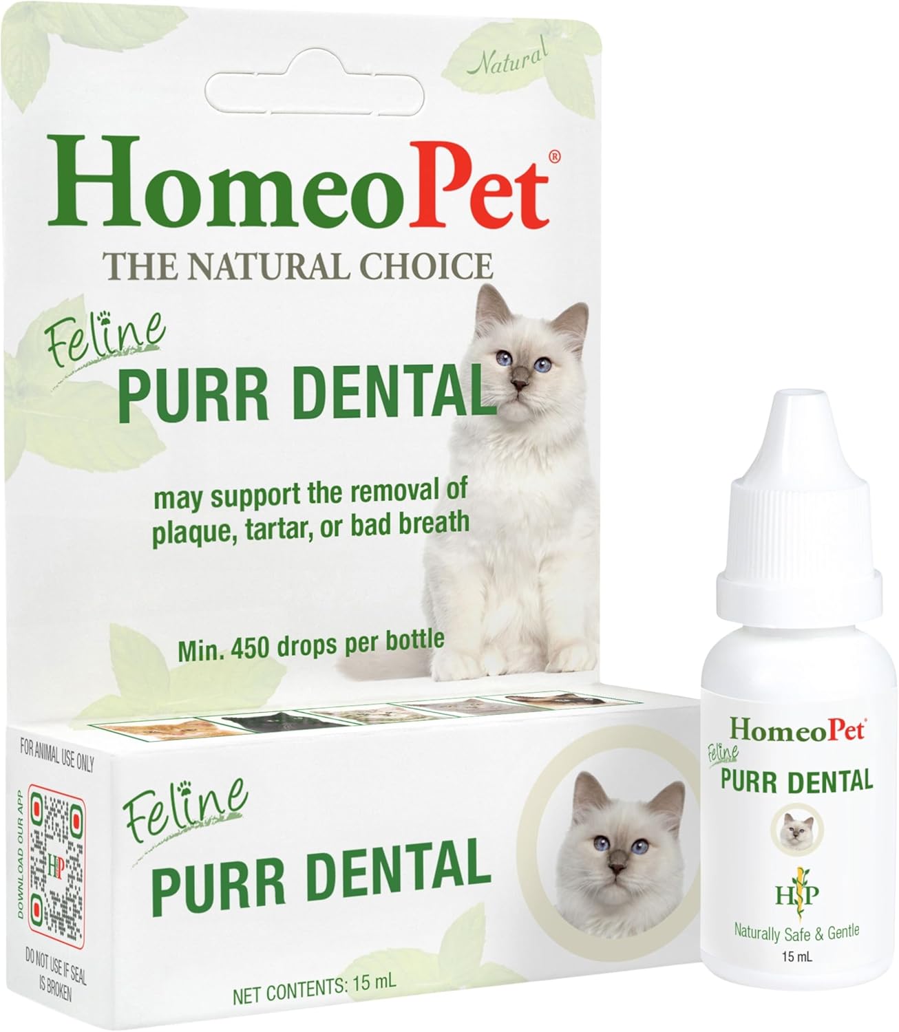 HomeoPet, Feline Purr Dental Safe and Natural Tooth and Dental Care for Cats 15 Milliliters