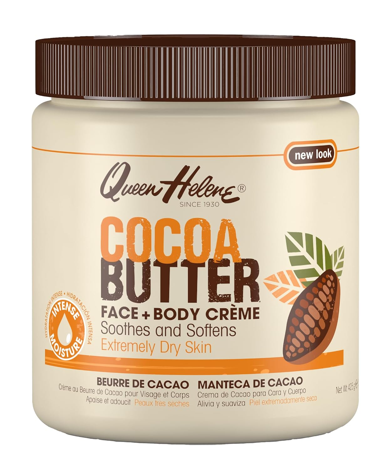 Queen Helene, Cocoa Butter Creme – Extra Rich Moisturizing Cream that Softens, Nourishes & Restores Dry Skin Comfort | 15 oz | Pack of 4
