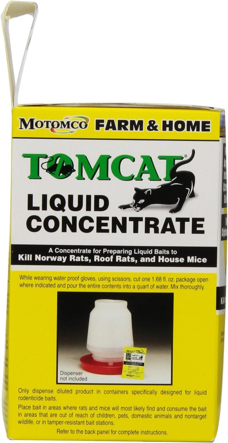 MOTOMCO, Tomcat Mouse and Rat Liquid Concentrated Bait, 1.68-Ounce, (8 Pack)
