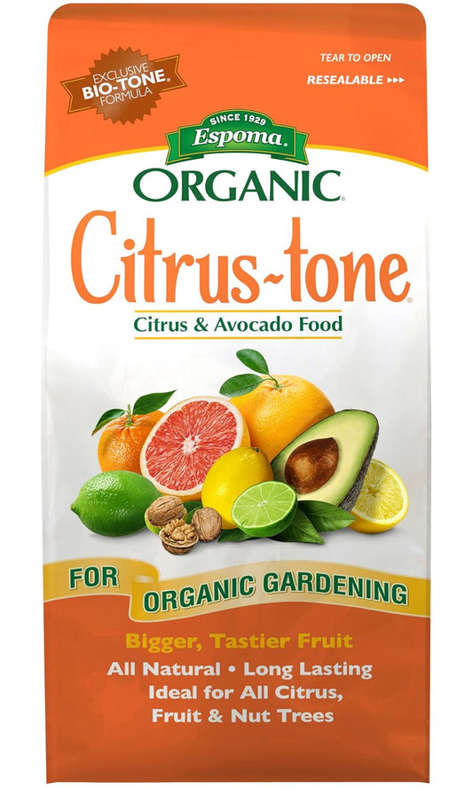 Espoma, Organic Citrus-Tone 5-2-6 Natural & Organic Fertilizer and Plant Food for All Citrus, Fruit, Nut & Avocado Trees; 4 lb. Bag. Promotes Vigorous Growth & Abundant Fruit