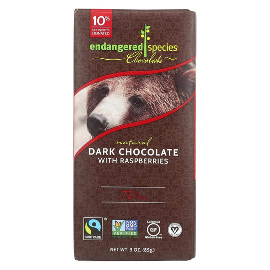 Endangered Species, Dark Choc Bar Raspberries Grizzly (12x3 OZ)