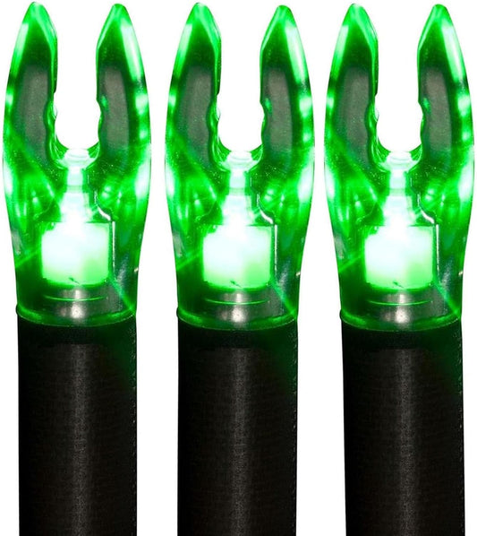 Nockturnal, Fit Universal Size Green Lighted Arrow Archery Nocks, 3 Pack, Model:NT-305