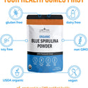 Lone Star, Organic Blue Spirulina Powder, 120 Servings - 100% Pure Superfood Blue-Green Algae, Natural Food Coloring for Smoothies & Protein Drinks - Non GMO, Gluten-Free, Vegan + USDA Certified, No Fishy Smell