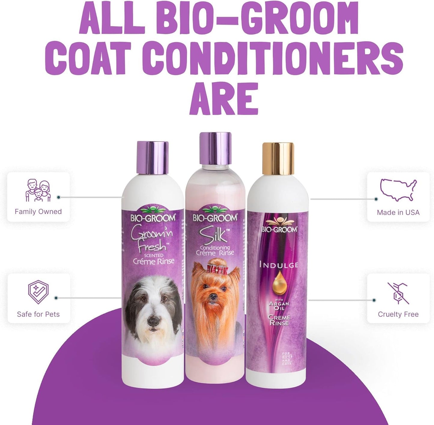 Bio-Groom, Silk Creme Rinse Dog Conditioner - Conditioner for Dogs, Puppy Conditioner, Dog Conditioner Detangler, Dog Hair Conditioner - 32 Fl Oz 1-Pack