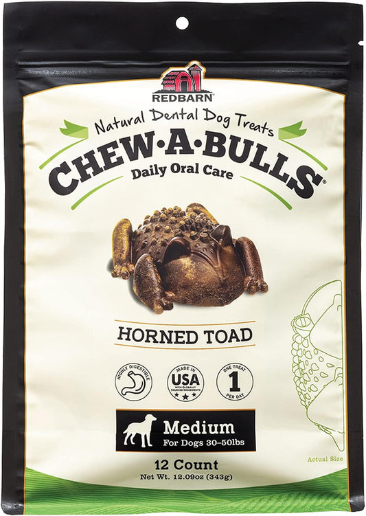 Redbarn, Chew-A-Bulls (Size: Medium | Shape: Toad | 12-Count (Pack of 1))