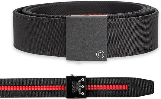 Nexbelt, EDC Tactical Ratchet Belt – 1.5" Black Nylon, Quick-Release, Adjustable for Appendix Carry, Fits Up to 50" Waist