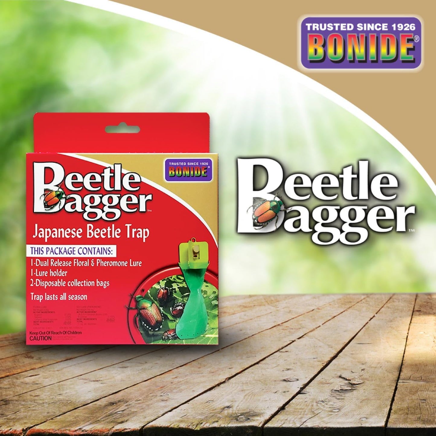 Bonide, Beetle Bagger Japanese Beetle Trap Kit for Indoors and Outdoors, 2 Disposable Collection Bags Included