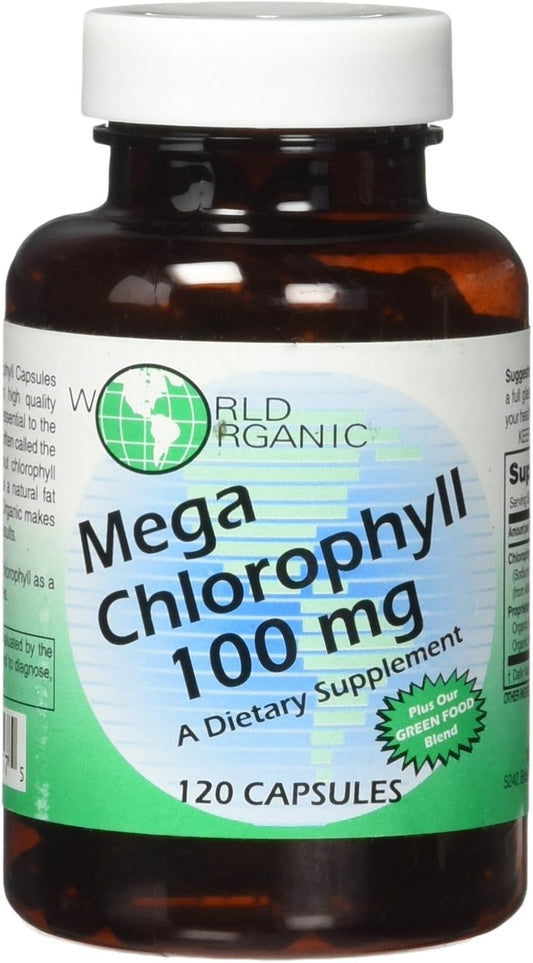 World Organics, 100 mg Mega Chlorophyll, 120 Count