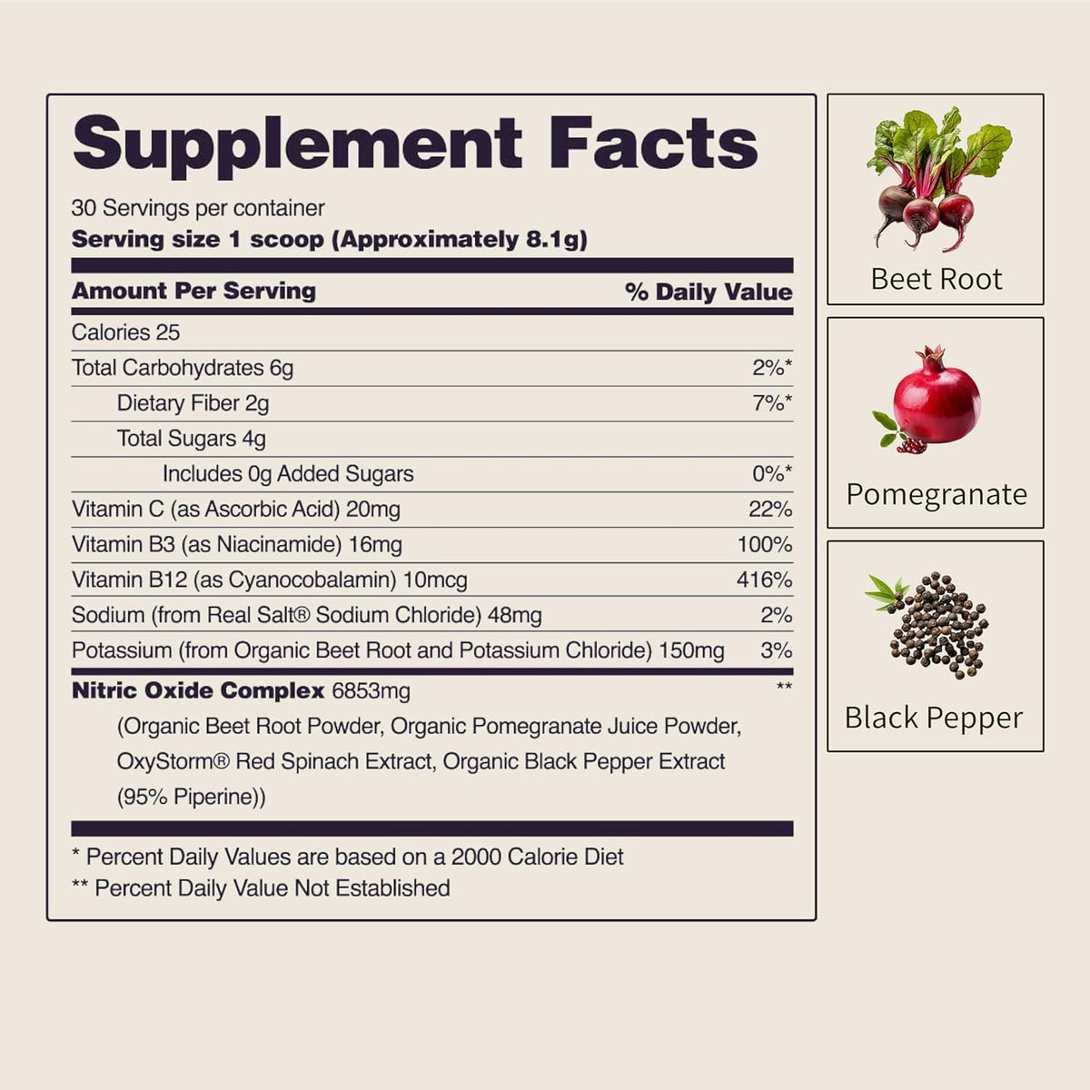 Snap Supplements, Heart Beets, Organic Beet Root Powder, Mixed Berry, 30 SRV