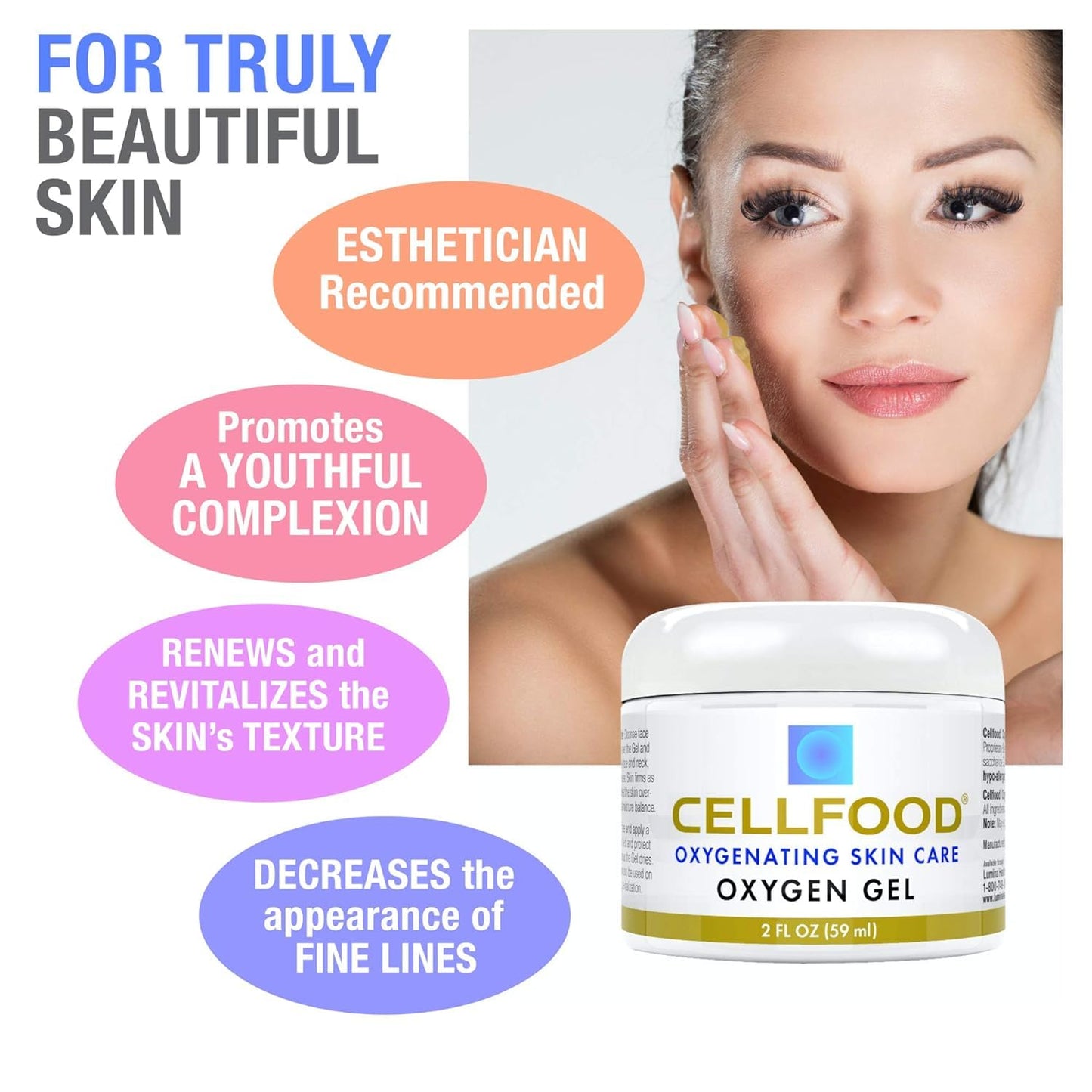 Cellfood, Oxygen Gel - 2 oz, 2 Pack - Nutrient Rich - Provides Moisture & Protection, Decreases Look of Fine Lines - Aloe Vera, Lavender Blossom Extract, Cellfood & Glycerine - Hypoallergenic, Non-GMO