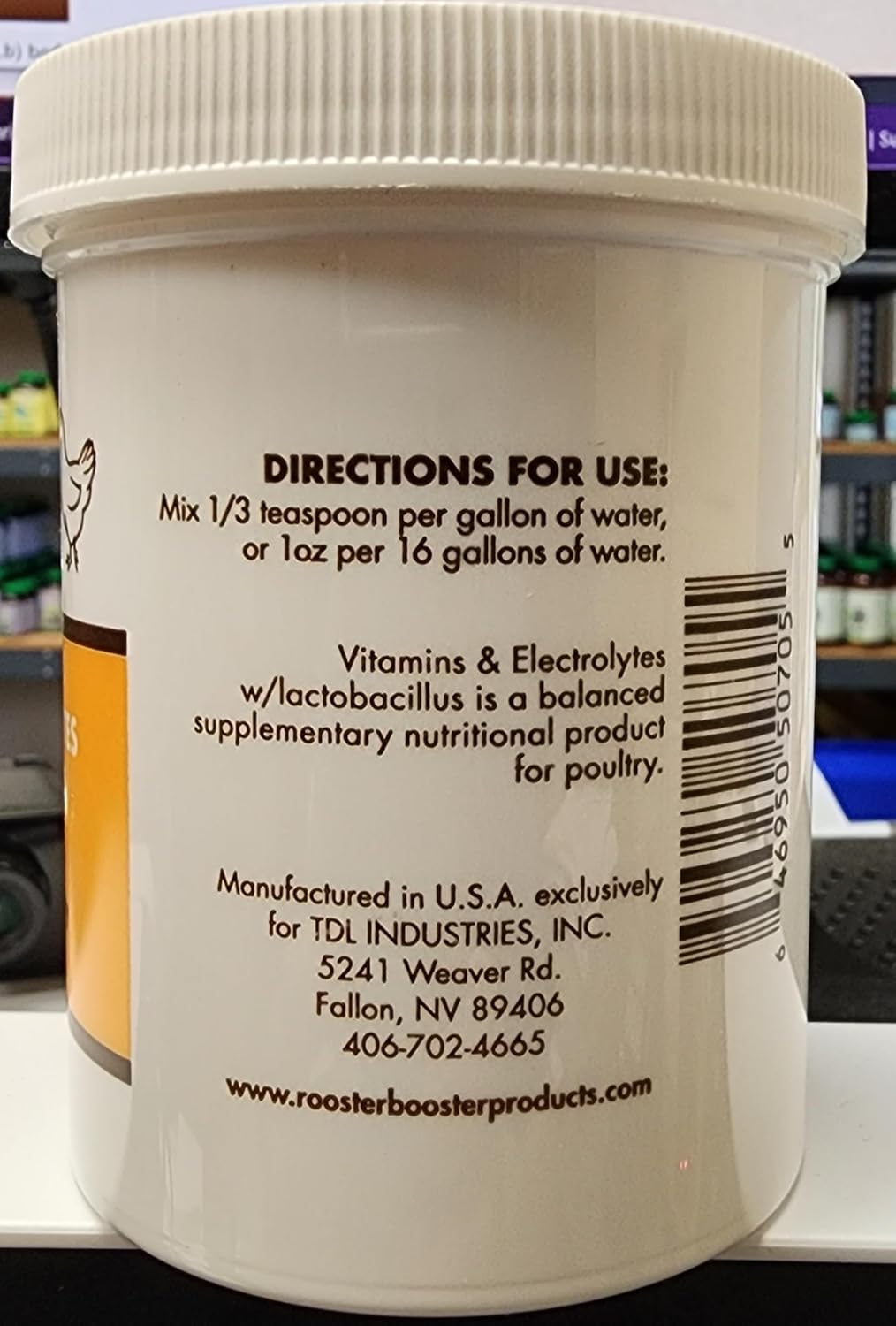 Rooster Booster, Vitamins and Electrolytes with Lactobacillus, Natural, 8 oz.
