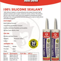 Red Devil, 0816 100% Silicone Sealant Architectural Grade, Silicone Architectural Grade RTV Sealant, A Water-Resistant Adhesive for Interior and Exterior Use, 9.8 oz. Tube, White, 1-Pack