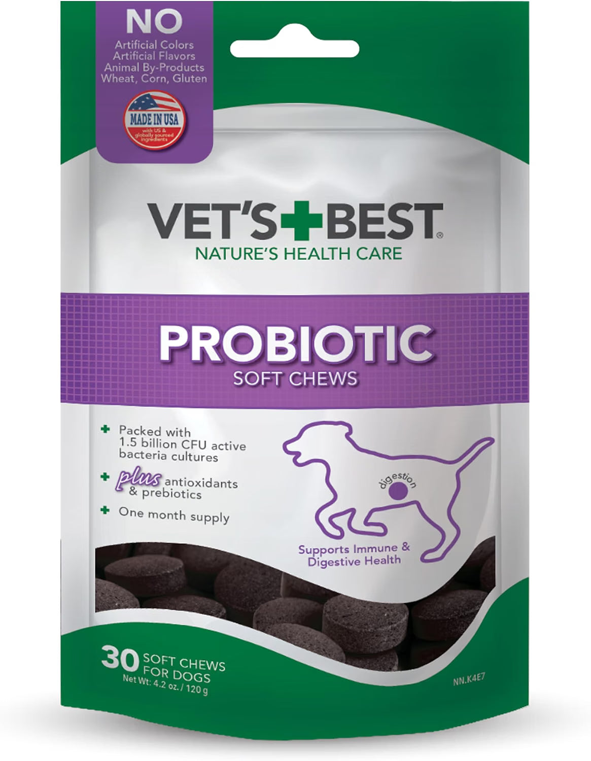 Vet's Best, Probiotic Soft Chews for Dogs, Digestive Aid, 30 Day Supply
