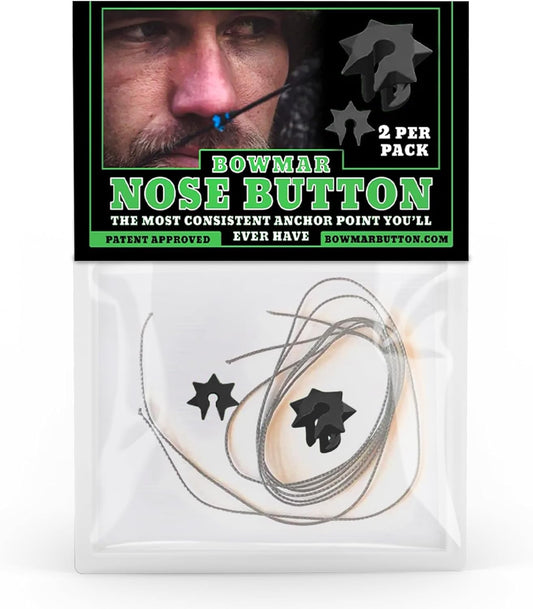 Bowmar Archery, Nose Button, Extremely Light Weight, Creates Consistent Anchor Point, Two Sizes Included