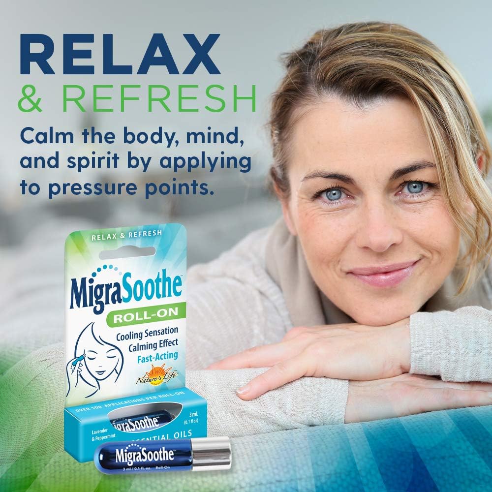 MigraSoothe | Cool & Refreshing Effect| Essential Oil Roll-On Stick | 2 Pack