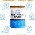 Lone Star, Organic Blue Spirulina Powder - 100% Pure Superfood, Blue-Green Algae, No Fishy Smell, Natural Food Coloring for Smoothies & Protein Drinks - Non GMO, Gluten-Free, Vegan + USDA Certified, 30 Servings