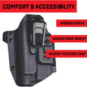 Crucial Concealment®, Ambidextrous Universal Light Holster for TLR-1/TLR-1 HL | Concealment Holster with Light | Adjustable Retention | IWB Holster Clip