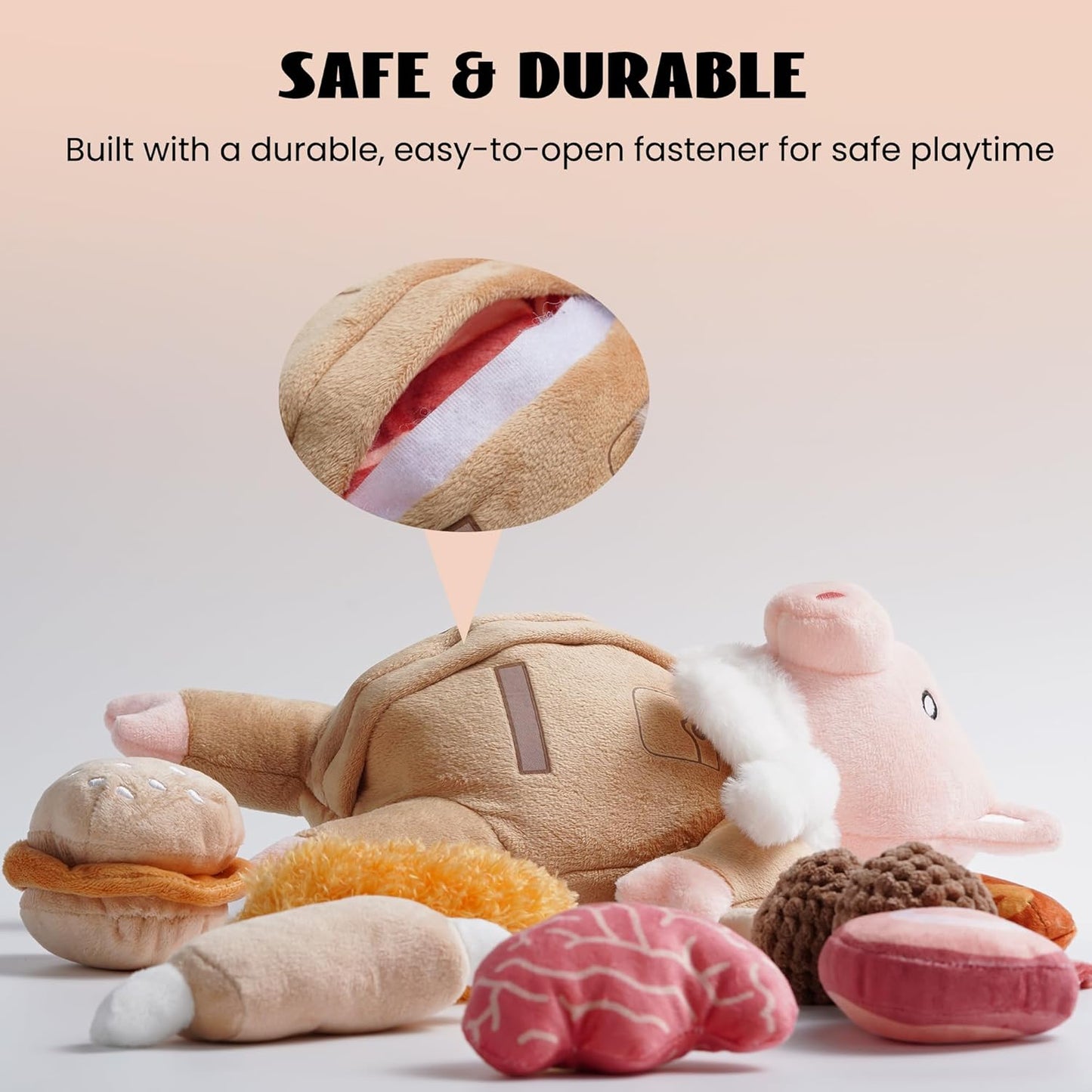 Nocciola, Stuffed Pig Dog Toys: Hide and Seek Funny Squeaky Crinkle Plush Dog Chew Toys for Small Medium Breed, Cognitive Training Pet Enrichment Gifts Supplies