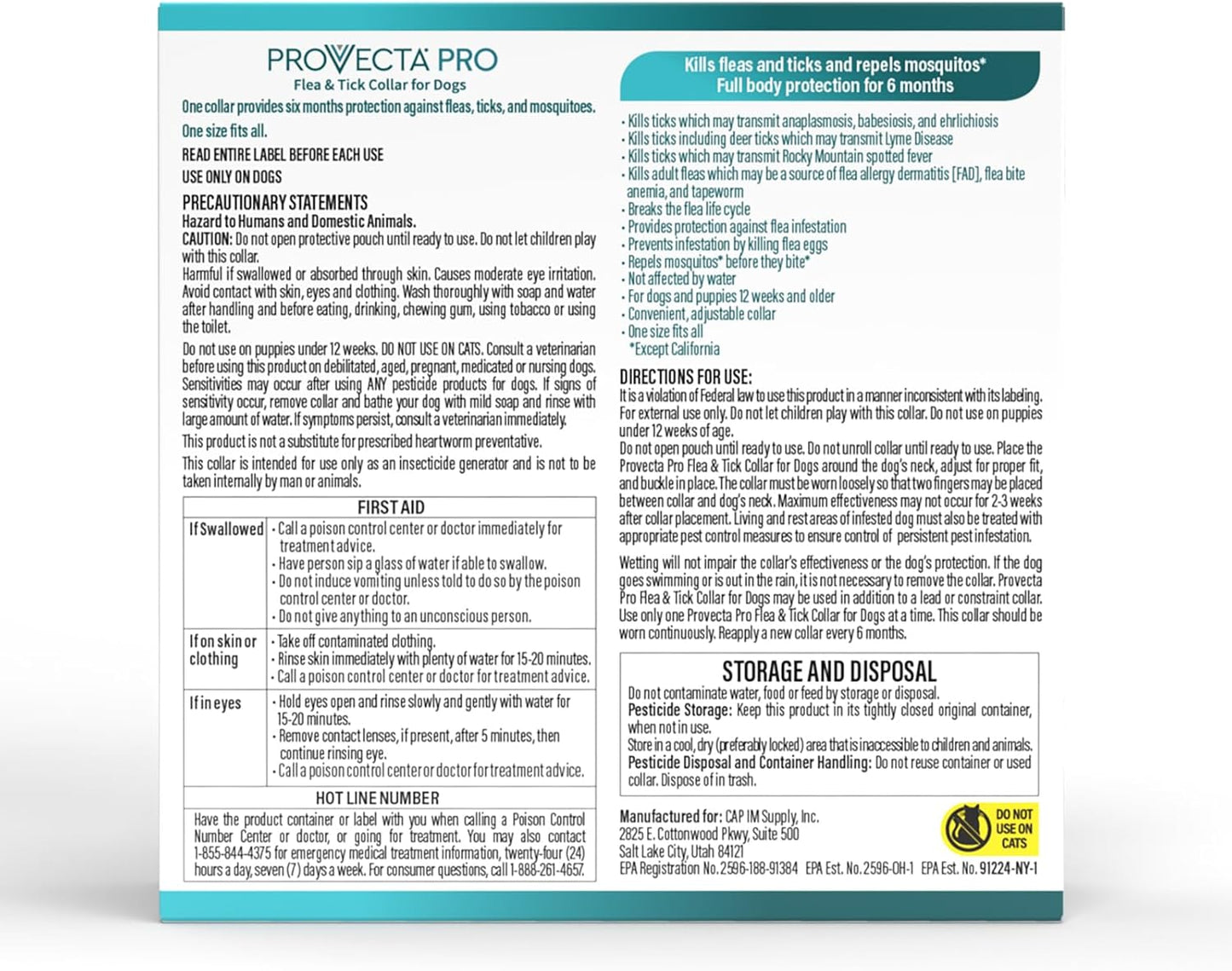 Provecta®, PRO Flea & Tick Collar for Dogs