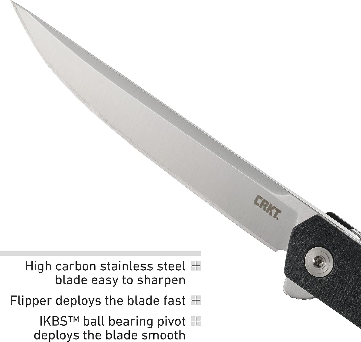 CRKT, CEO Flipper EDC Folding Pocket Knife: Low Profile Gentleman's Knife, Everyday Carry, Satin Blade, IKBS Ball Bearing Pivot, Liner Lock, Glass Reinforced Fiber Handle, Deep Carry Pocket Clip 7097