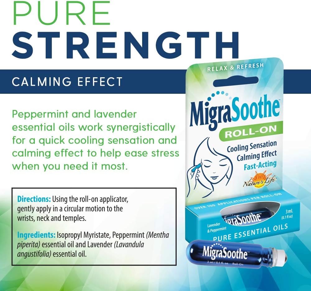 MigraSoothe | Cool & Refreshing Effect| Essential Oil Roll-On Stick | 2 Pack