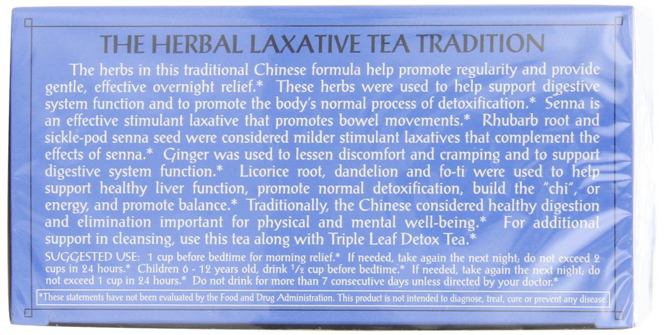 Triple Leaf Tea, Herbal Laxative, 20 Tea Bags (Pack of 6)