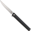 CRKT, CEO Flipper EDC Folding Pocket Knife: Low Profile Gentleman's Knife, Everyday Carry, Satin Blade, IKBS Ball Bearing Pivot, Liner Lock, Glass Reinforced Fiber Handle, Deep Carry Pocket Clip 7097