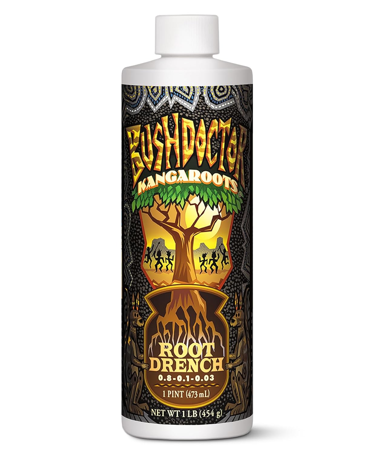 Foxfarm, Bushdoctor Kangaroots Liquid Root Drench - Root Inoculant to Develop Root Mass, Full of Microbes and Nutrients Formula for Hydroponic & Soil Application - NPK 0.8-0.1-0.03 (Pint)