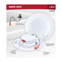 Nuvo, 8 Watt LED Downlight Retrofit; 5-6 Inch; CCT Selectable; Round; White Finish S12602