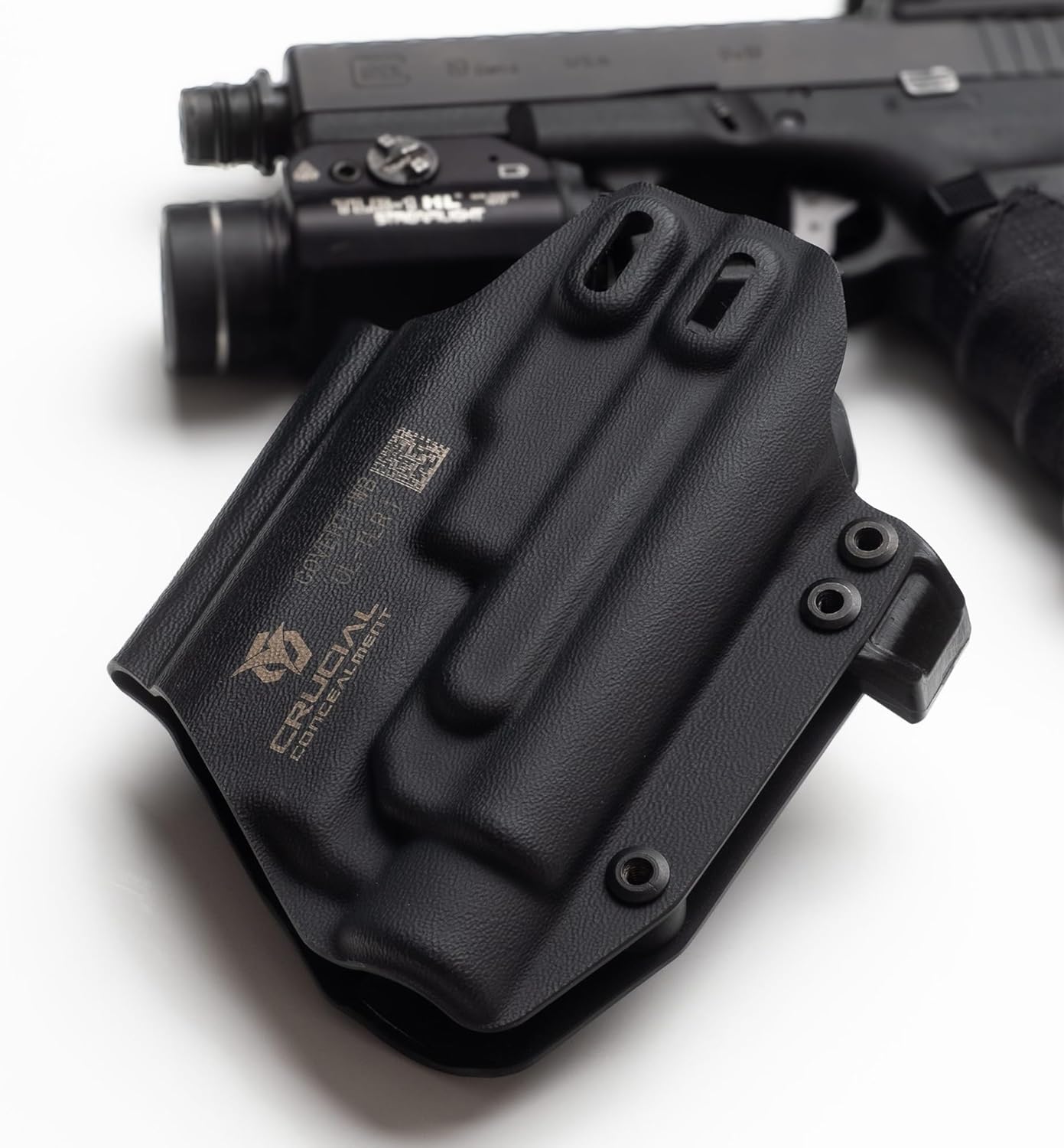 Crucial Concealment®, Ambidextrous Universal Light Holster for TLR-1/TLR-1 HL | Concealment Holster with Light | Adjustable Retention | IWB Holster Clip