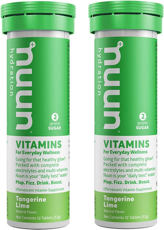 Nuun, Vitamins Tangerine Lime Daily Hydration Supplement (2 Tubes of 12 Tablets)