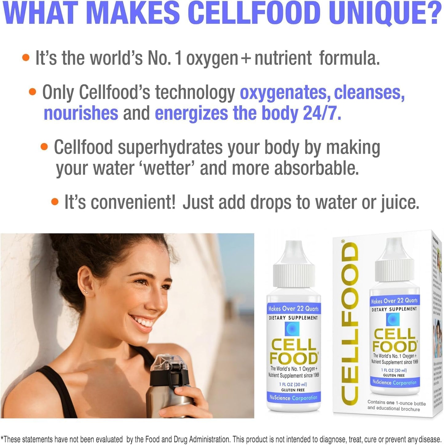 Cellfood, Oxygen Boost - 1 fl oz, 10 Pack - Liquid Oxygen Supplement for Lymphatic Drainage, Altitude Sickness, Jet Lag, Fatigue, Headaches, Hangovers & Energy - Gluten Free, Cert. Kosher
