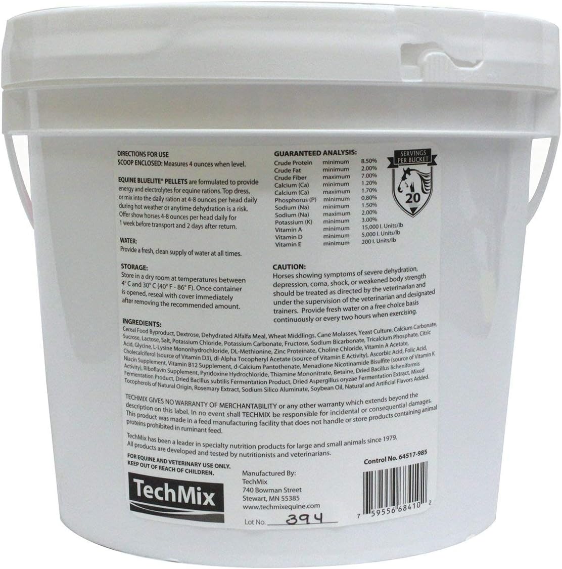 Techmix, Equine BlueLite Pellets 5lb 5LB