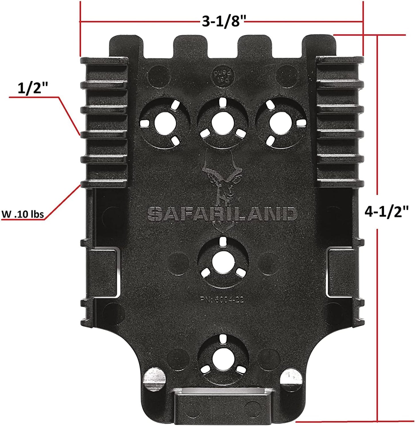 Safariland, Quick Locking System Kit 9006483 Polymer Attachment for Weapon Holster with Locking Fork and Duty Receiver Plate - Black, One Size