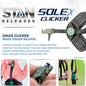 Stan, SoleX Clicker Index Finger Bowhunting Archery Release - Wrist Strap Open Hook Trigger Aid with Click Mechanism, Fast Reset, Adjustable Length, Travel & Tension