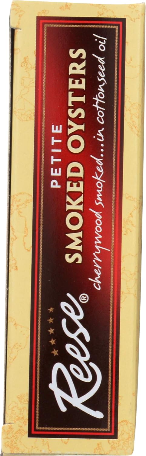 Reese, Petite Smoked Oysters, 3.7-Ounces (Pack of 10)